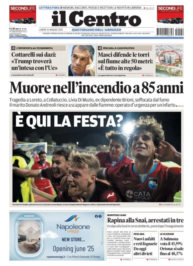 Prima-pagina-il centro-oggi-edizione-del-2025-05-26